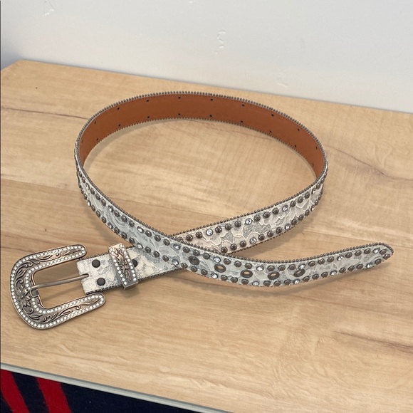 Studded Silver Women's Belt by Shayanne - Picture 1 of 4